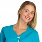 Blouse professionnelle de travail blanche à manches courtes femme entretien auxiliaire de vie menage aide a domicile