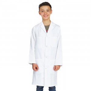 Blouse professionnelle de travail blanche à manches longues foyer école crèche internat