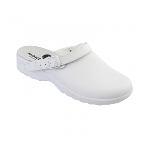 BLANC - Sabot professionnel de travail blanc noir en cuir EN ISO 20347 mixte menage infirmier entretien médical