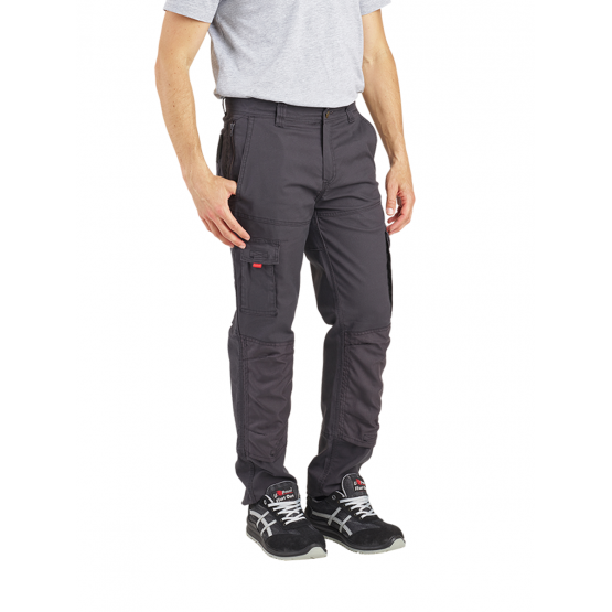 GRIS/NOIR - Pantalon de travail professionnel homme artisan manutention chantier logistique