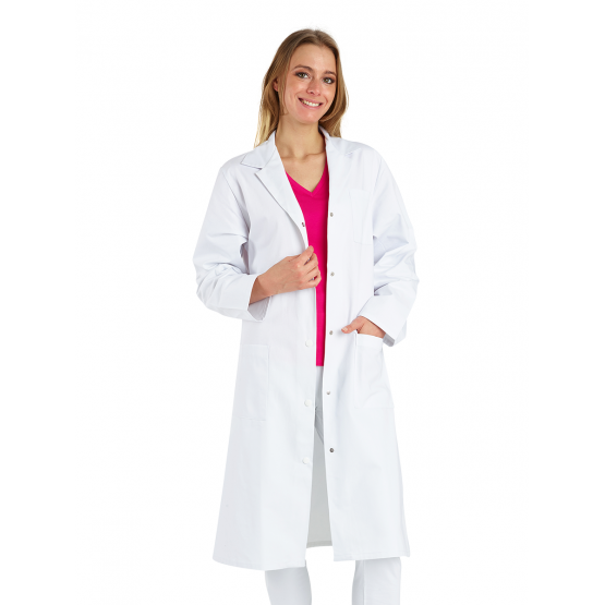 Blouse Professionnelle De Travail Blanche A Manches Longues 100 Coton Femme Infirmier Restaurant Medical Serveur