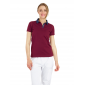 DENIM/BORDEAUX - Polo professionnel de travail 100% coton femme auxiliaire de vie infirmier aide a domicile médical