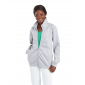 GRIS - Veste molleton zippée professionnelle de travail à manches longues mixte auxiliaire de vie infirmier aide a domicile médi