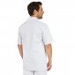 BLANC - Veste professionnelle de travail à manches courtes 100% coton mixte auxiliaire de vie infirmier aide a domicile médical