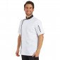 BLANC/NOIR - Veste de cuisine manches courtes professionnelle de travail à manches courtes homme hôtel cuisine restaurant restau