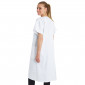 BLANC - Blouse professionnelle de travail blanche à manches courtes kimono 100% coton femme médical restauration infirmier resta