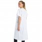 BLANC - Blouse professionnelle de travail blanche à manches courtes kimono 100% coton femme infirmier restaurant médical hôtel