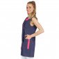 DENIM/FUCHSIA - Blouse professionnelle de travail sans manches femme aide a domicile menage auxiliaire de vie entretien