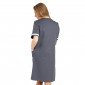 ARDOISE/BLANC - Blouse professionnelle de travail blanche à manches courtes femme crèche menage foyer entretien