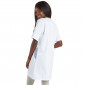 BLANC/MANDALA - Blouse professionnelle de travail blanche à manches courtes femme - PROMO aide a domicile médical auxiliaire de