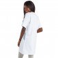 BLANC/MANDALA - Blouse professionnelle de travail blanche à manches courtes femme - PROMO auxiliaire de vie infirmier aide a dom