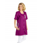 PRUNILLE/FLEURS - Blouse professionnelle de travail blanche à manches courtes femme - PROMO aide a domicile médical auxiliaire d