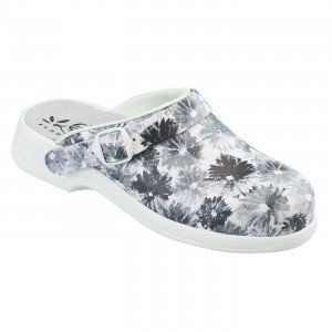 FLEURS - Sabot de sécurité professionnel de travail en cuir ISO EN 20345 SB femme restaurant menage serveur entretien
