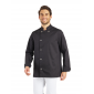 NOIR - Veste de cuisine manches longues professionnelle de travail à manches longues mixte serveur restaurant restauration hôtel