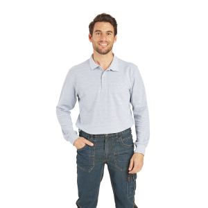 GRIS - Polo professionnel de travail homme auxiliaire de vie infirmier aide a domicile médical