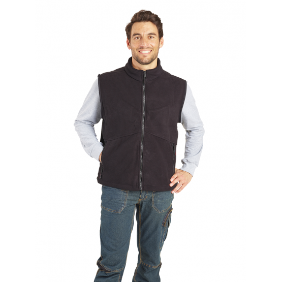 NOIR - Gilet polaire professionnel de travail sans manches mixte - PROMO médical auxiliaire de vie infirmier aide a domicile