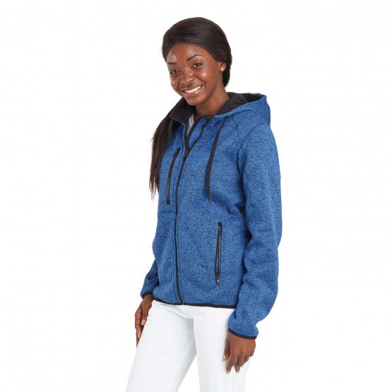 BLEU - Veste à capuche zippée chinée professionnelle de travail à manches longues femme infirmier aide a domicile médical auxili