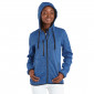 BLEU - Veste à capuche zippée chinée professionnelle de travail à manches longues femme infirmier aide a domicile médical auxili