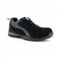 NOIR/BLEU - Chaussure de sécurité S3 professionnelle de travail noire en cuir ISO EN 20345 S3 mixte transport artisan logistique