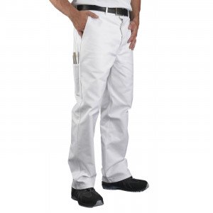 BLANC - Pantalon de travail professionnel homme - PROMO manutention chantier transport artisan