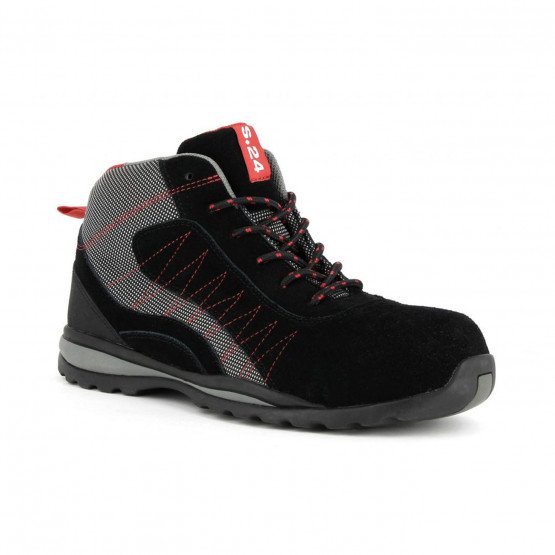 NOIR - Chaussure de sécurité S1P HRO SRA professionnelle de travail noire ISO EN 20345 S1P mixte transport chantier manutention 