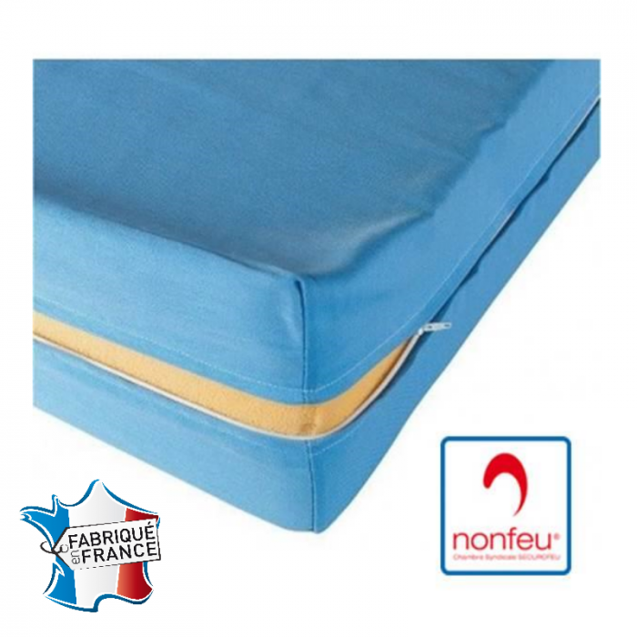 Housse protection matelas hôtellerie | Polycoton | Fermeture glissière