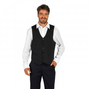 NOIR - Gilet de service professionnel de travail restaurant cuisine serveur restauration