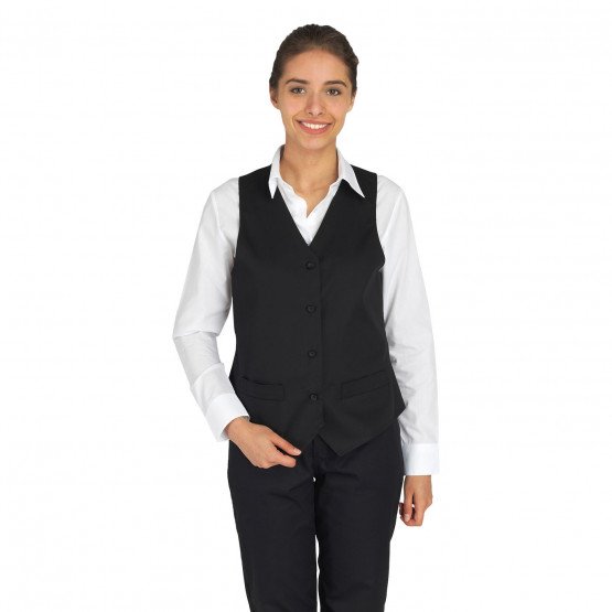 NOIR - Gilet de service professionnel de travail hôtel restaurant serveur cuisine