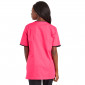 FUCHSIA/NOIR - Tunique professionnelle de travail blanche à manches courtes femme auxiliaire de vie médical aide a domicile inf
