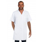 BLANC - Blouse professionnelle de travail blanche à manches courtes homme