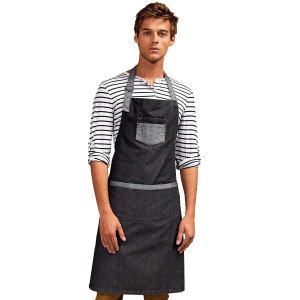 DENIM NOIR - Tablier de cuisine professionnel noir mixte hôtel restauration restaurant serveur