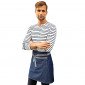 DENIM INDIGO - Tablier de service de cuisine professionnel noir mixte serveur hôtel restauration cuisine