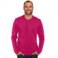 FUCHSIA - Tee-shirt professionnel de travail à manches longues homme aide a domicile infirmier auxiliaire de vie médical