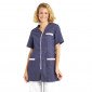 DENIM/BLANC - Tunique professionnelle de travail blanche à manches courtes femme aide a domicile infirmier auxiliaire de vie méd