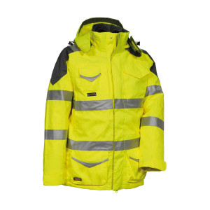 JAUNE - Parka haute visibilité professionnel de travail homme manutention artisan transport chantier