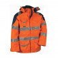 ORANGE - Parka haute visibilité professionnel de travail homme logistique chantier transport artisan