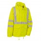 JAUNE - Veste de pluie haute visibilité professionnelle de travail mixte chantier logistique artisan transport