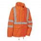 ORANGE - Veste de pluie haute visibilité professionnelle de travail mixte transport artisan logistique chantier