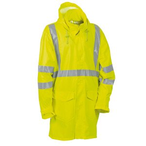 JAUNE - Veste de pluie haute visibilité professionnelle de travail homme logistique artisan manutention chantier