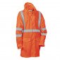 ORANGE - Veste de pluie haute visibilité professionnelle de travail homme transport chantier manutention artisan