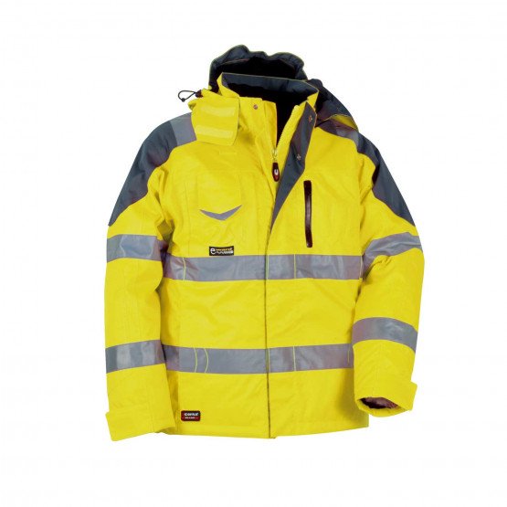 JAUNE - Veste haute visibilité professionnelle de travail homme logistique chantier transport artisan
