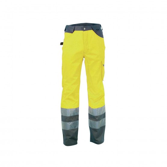 JAUNE - Pantalon haute visibilité professionnel de travail homme chantier logistique artisan manutention