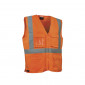 ORANGE - Gilet Haute visibilité professionnel de travail mixte manutention chantier transport artisan