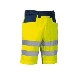 JAUNE/MARINE - Short professionnel de travail homme logistique artisan manutention chantier
