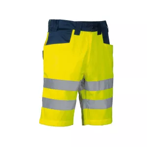 JAUNE/MARINE - Short professionnel de travail homme manutention chantier logistique artisan
