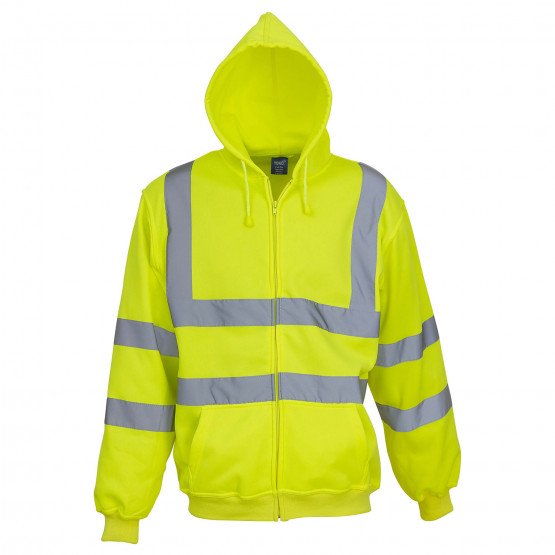 JAUNE - Sweat professionnel de travail mixte transport artisan logistique chantier