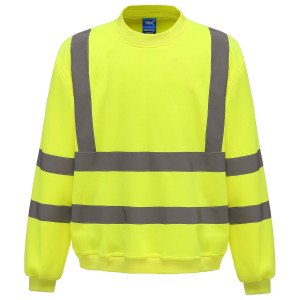 JAUNE - Sweat shirt Haute visibilité professionnelle de travail homme chantier logistique artisan manutention