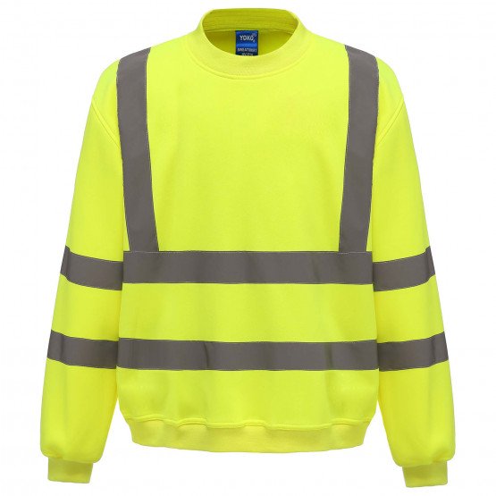 JAUNE - Sweat shirt Haute visibilité professionnel de travail homme artisan transport chantier manutention