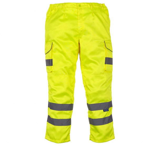 JAUNE - Pantalon haute visibilité professionnel de travail homme artisan logistique chantier transport