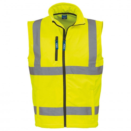 JAUNE - Softshell Haute visibilité professionnelle de travail homme manutention chantier logistique artisan